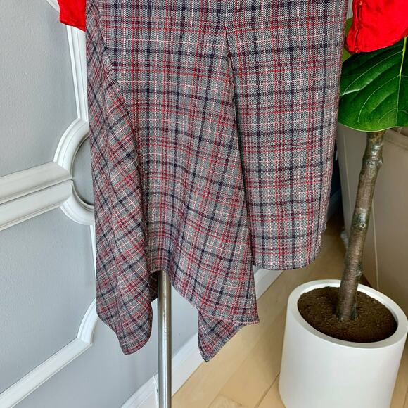 Isabel Marant Diesty Asymmetric Checked Wool Blend Skirt Size 6 - Picture 4 of 12